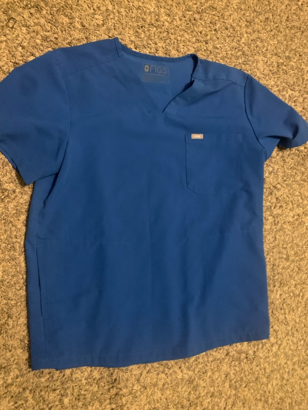 Figs Men's Bright Blue V-Neck Scrub Top